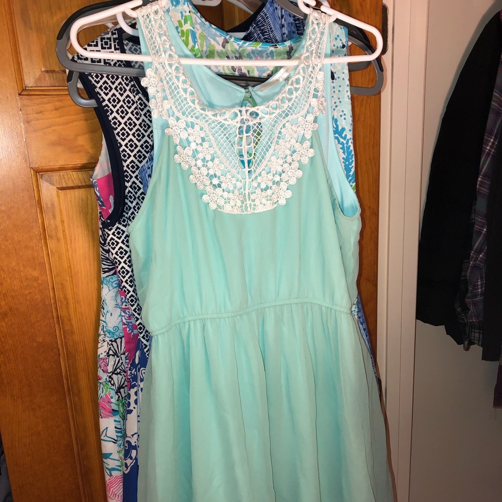 Teal dress with lace detail from Etsy!